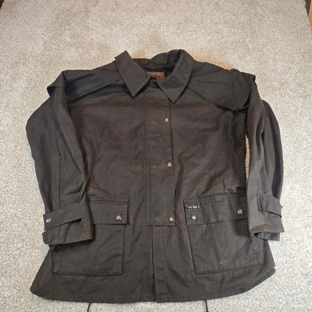 Outback Trading Co Short Oilskin Duster Brown Western Jacket Style 5008 XL
